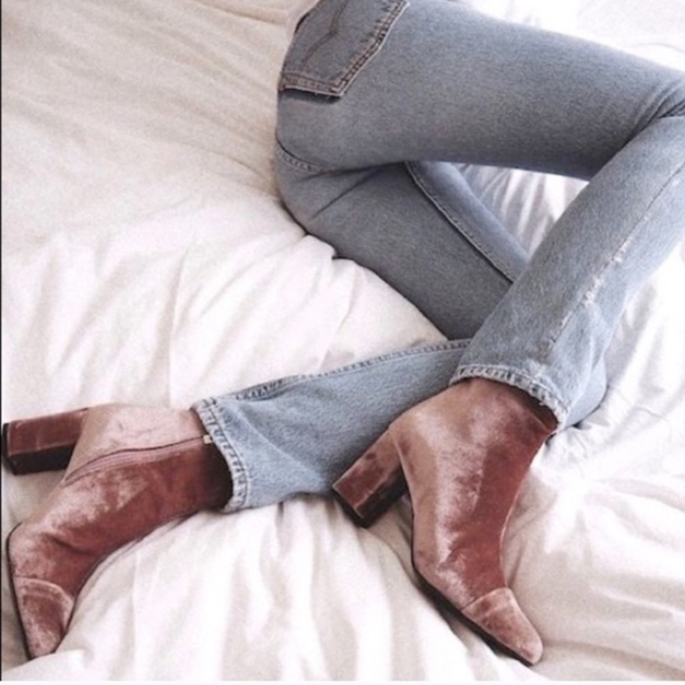 Zara Crushed Velvet Booties